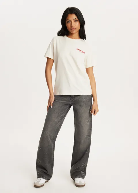 T-shirt met print rood (ROO)