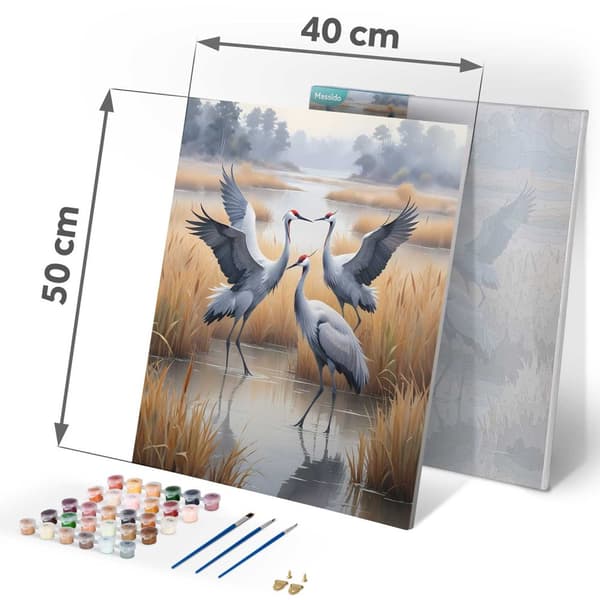 Maleri etter tall 40x50 cm Massido Kraner