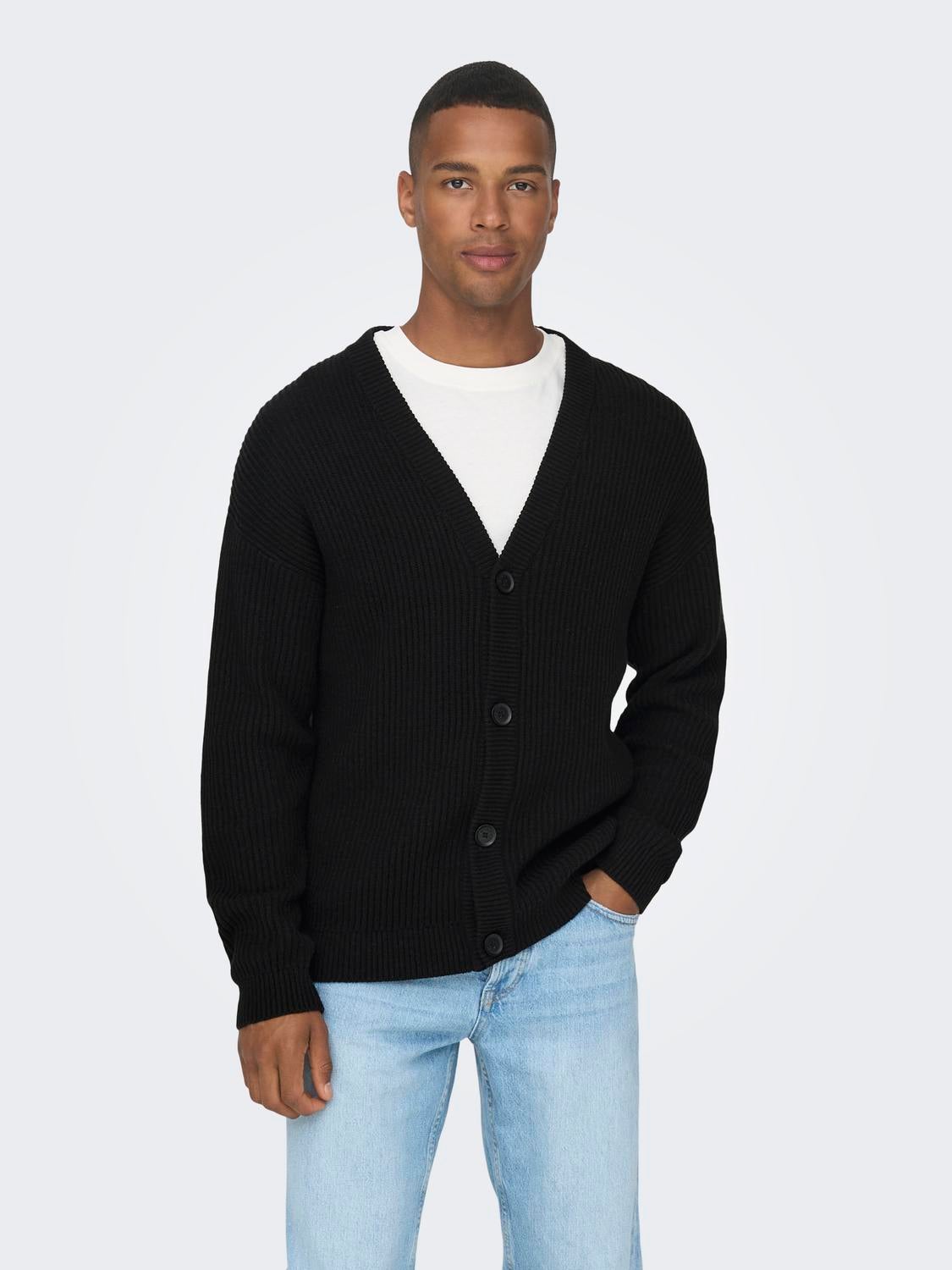 ONSKONRAD Strickjacke Black