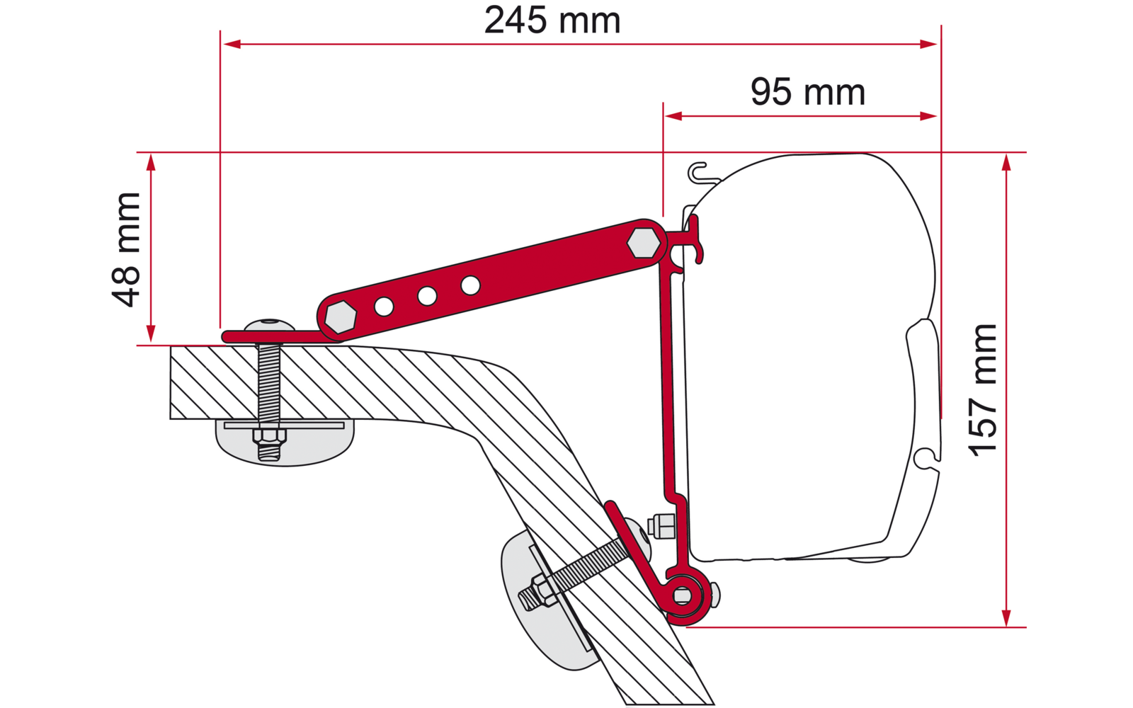 Fiamma Adapter Halterung Kit Wall Adapter F45 / F70
