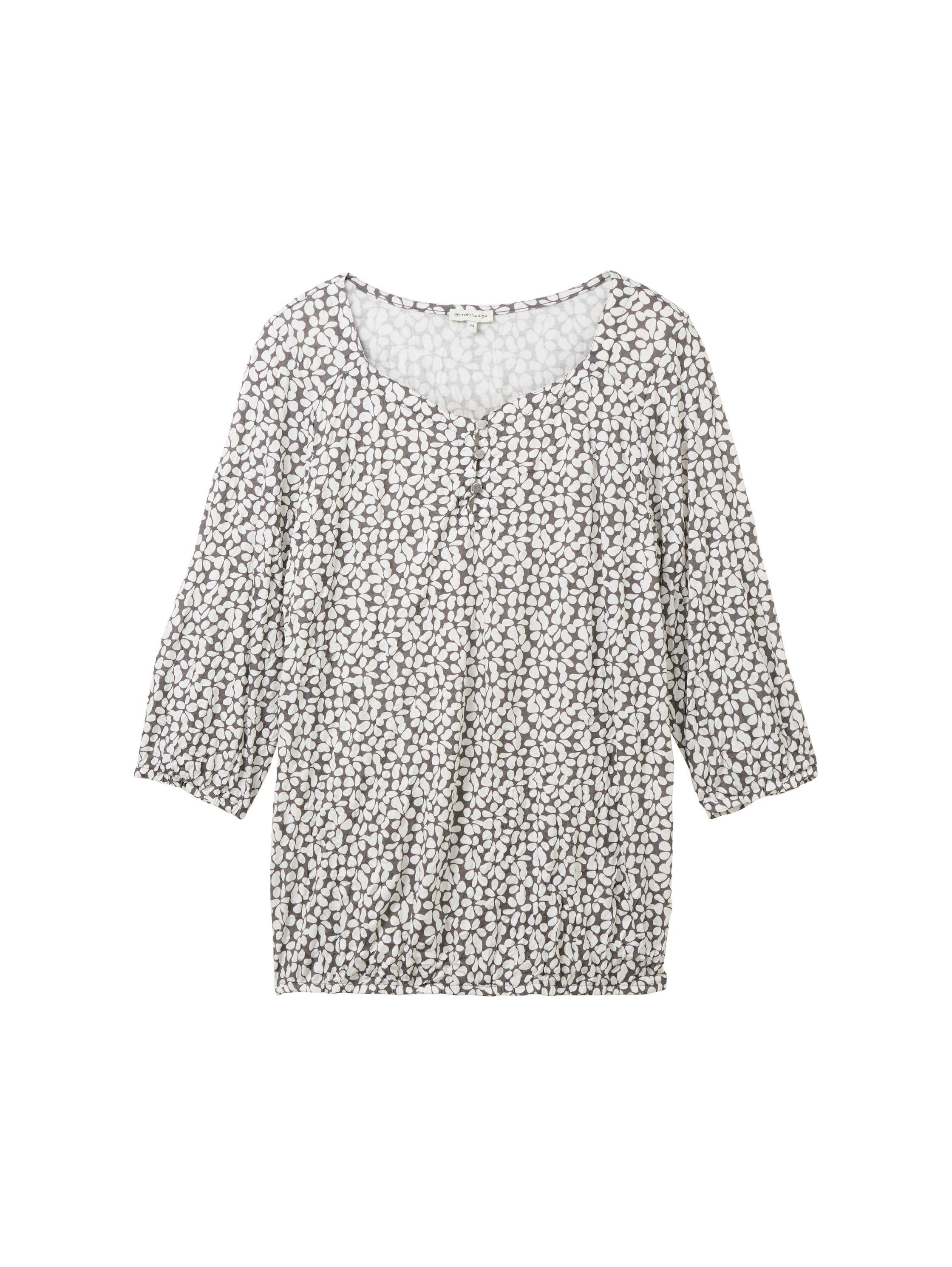 3/4-Arm-Shirt mit Alloverdruck und Saumgummizug
