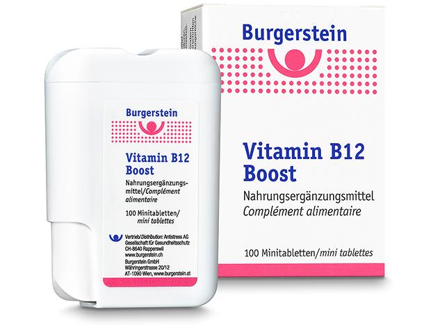 Burgerstein Vitamin B12 Boost 100 Minitabletten Veganes Nahrungsergänzung für Veganer oder bei Belastung