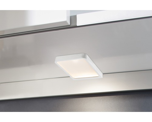 LED-meubelopbouwlampen, set van 2, 2 x 450 lm, 2700 K, 10,5 x 14 cm, Vane, vierkant, wit/mat