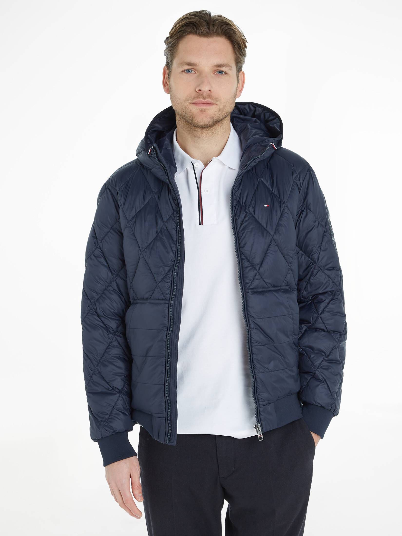 Tommy Hilfiger| Herren Kapuzenjacke MIX QUILT RECYCLED HOODED JACKET
