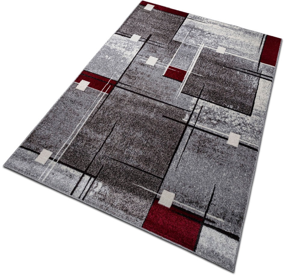my home Teppich »Deblin« rechteckig 9 mm Höhe weicher Flor, Kurzflor, Karo-Design, modern, geometrisches Muster
