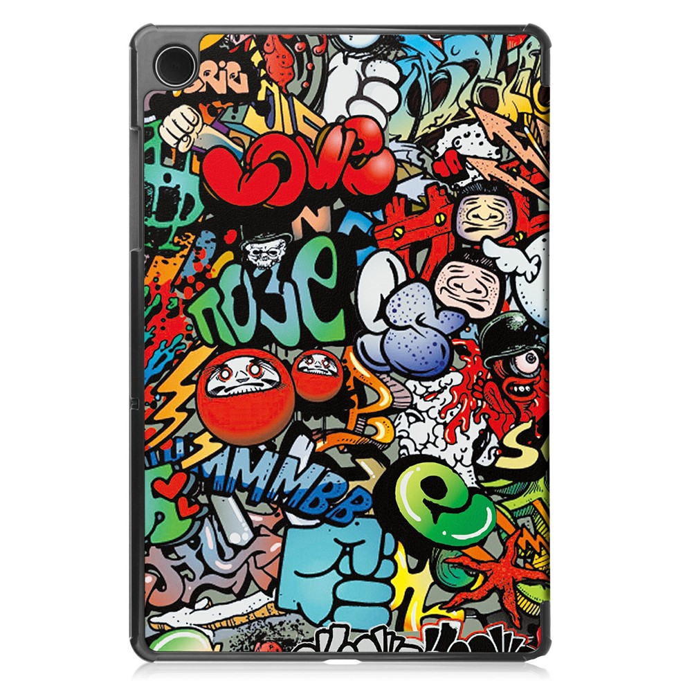 Samsung Galaxy Tab A11  Plus / A9  Plus Leder Tasche Smart Cover Schutzhülle - Graffiti