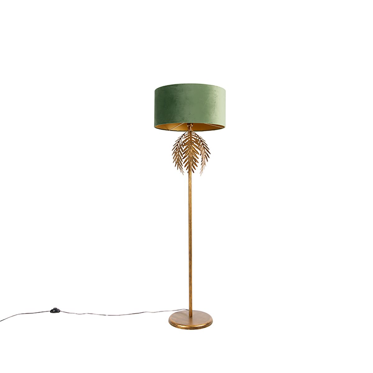 Smart vloerlamp goud 145 cm met kap groen incl. Wifi A60 - Botanica