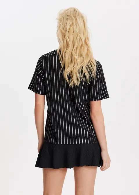 Jersey t-shirt met structuur zwart (ZWART)