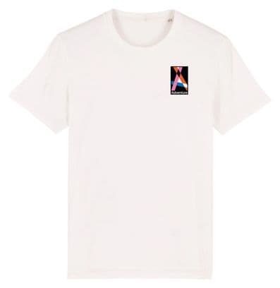 T-Shirt Unisexe Çois 'Adventure begins where the paved road ends' Blanc