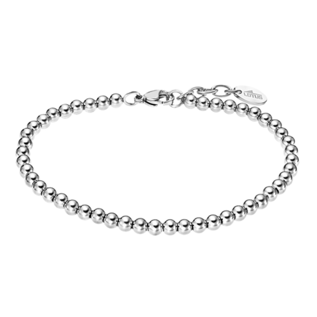 Bracelet femme maille boule Lotus acier