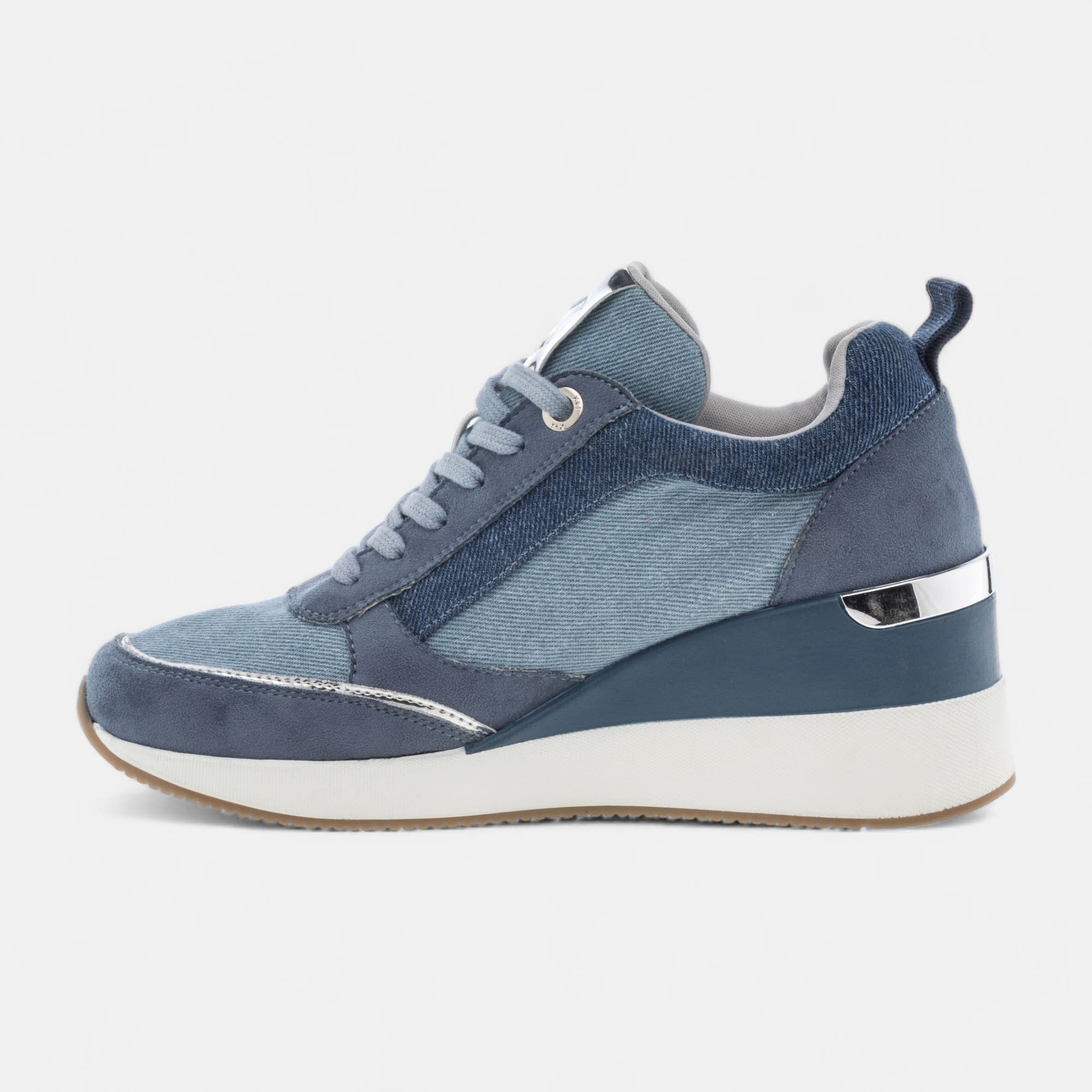 Baskets basses à talon compensé Femme jeans