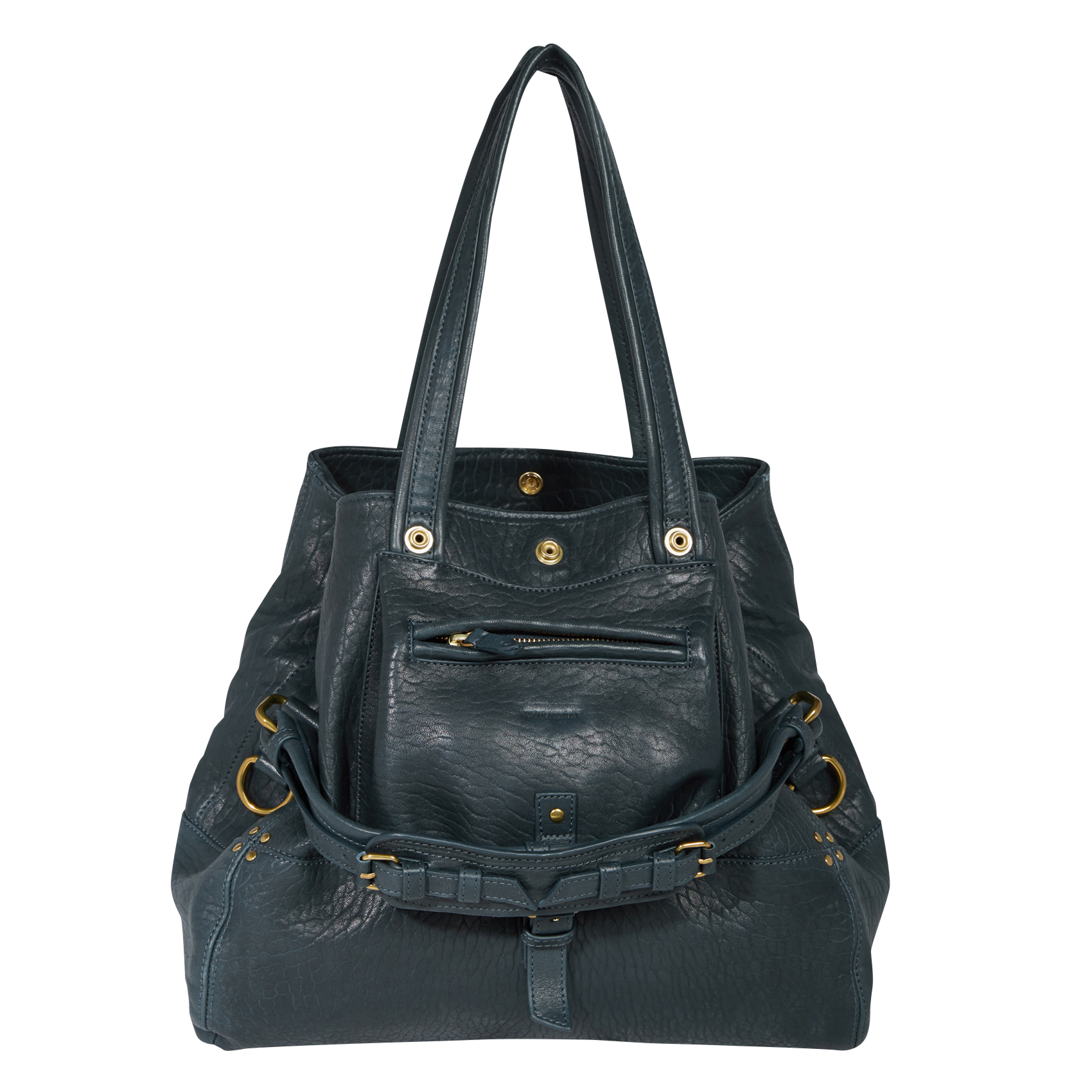 BILLY M - Sac cabas porté épaule en cuir | Bleu