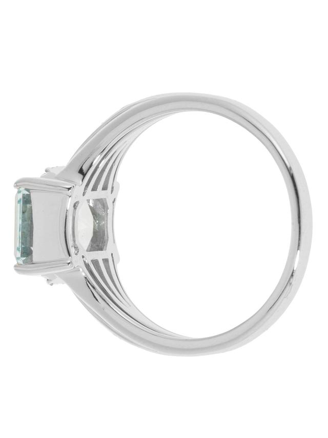 Cocktail-Ring, Aquamarin, LG Diamanten, Weißgold 585