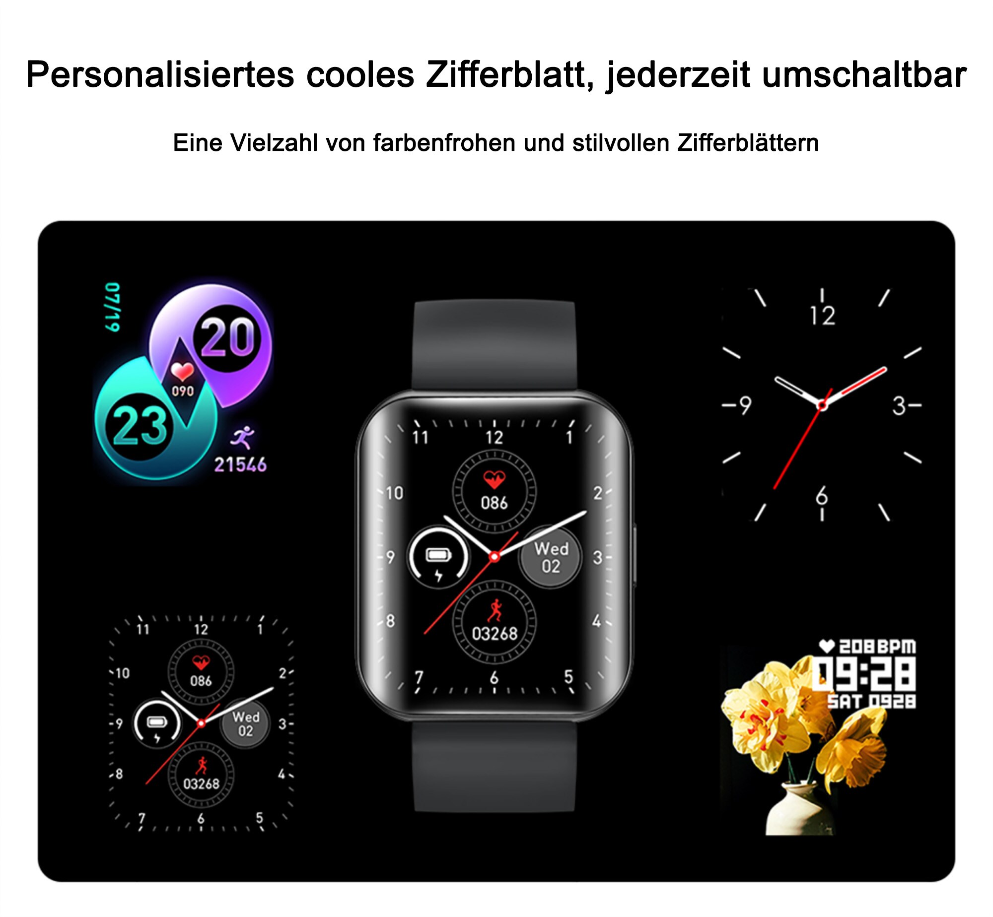TPFNet Smart Watch / Fitness Tracker IP67 - Silikon Armband - Android & IOS - Gold