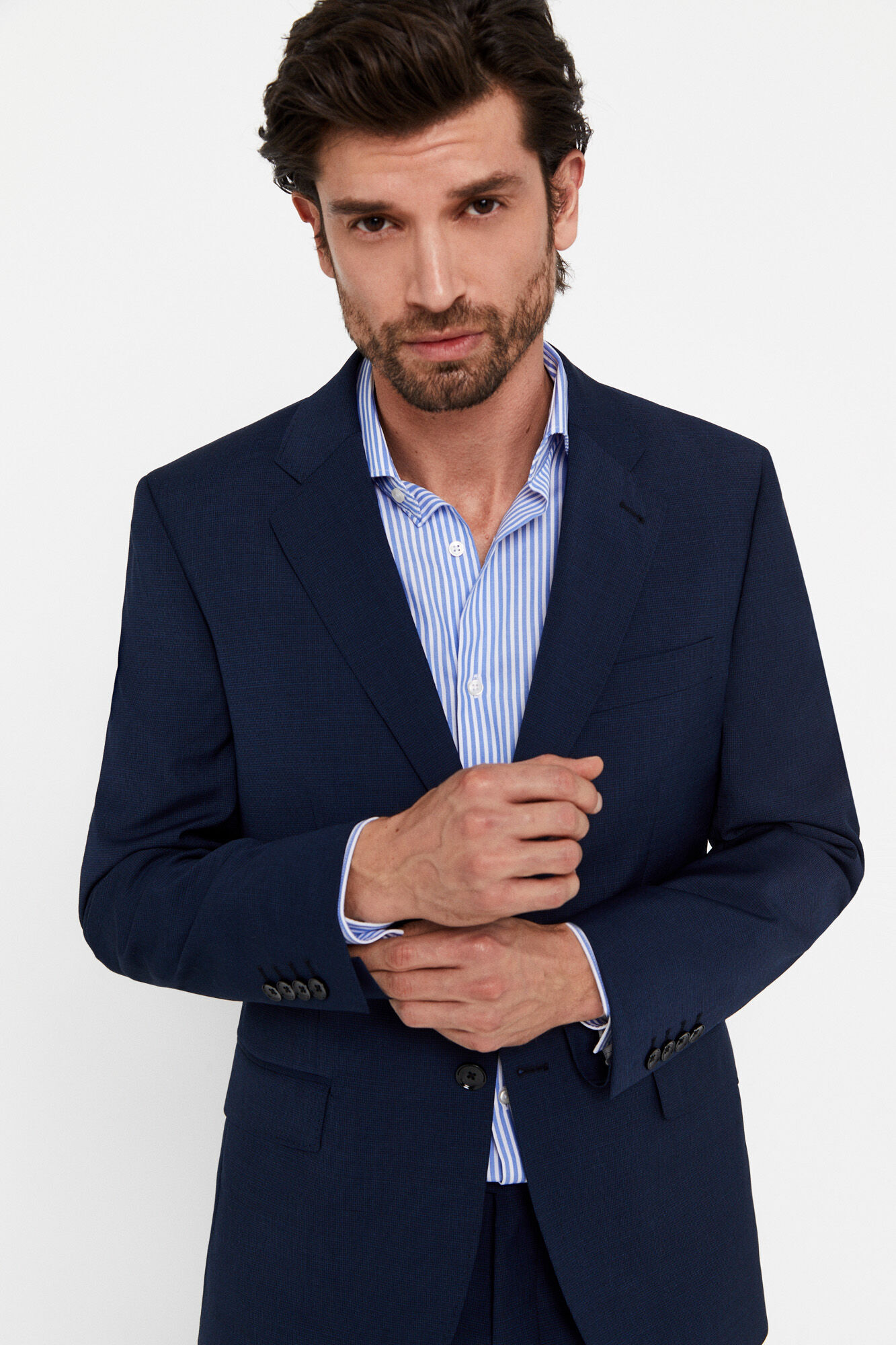 Americana pata gallo slim - Azul marino