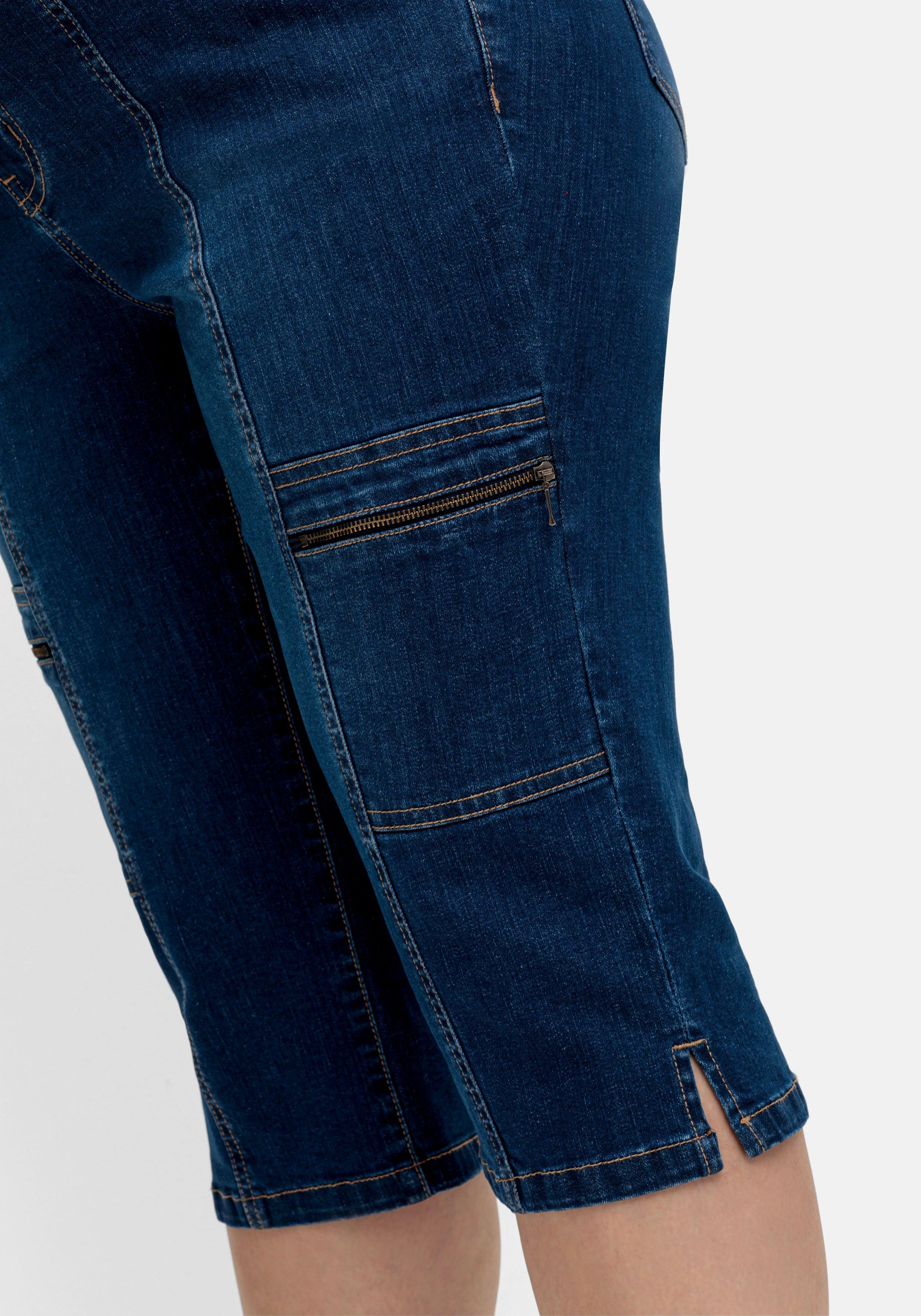 Schmale Caprijeans im Cargo-Stil