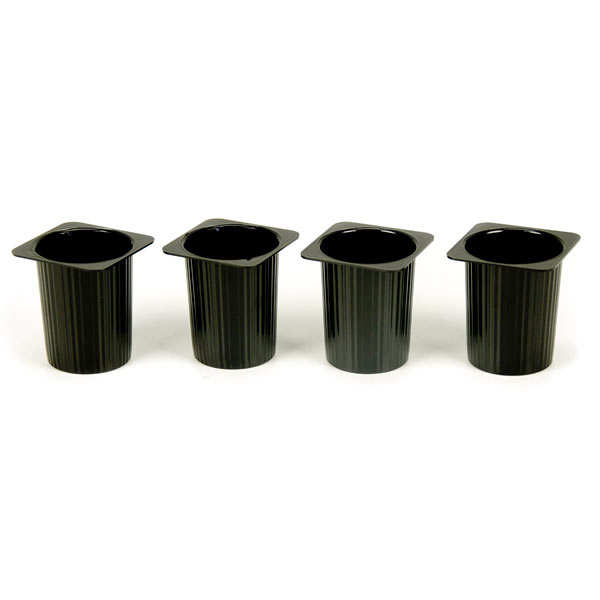 Pot Petit-Suisse réutilisable en plastique noir pour mises en bouche