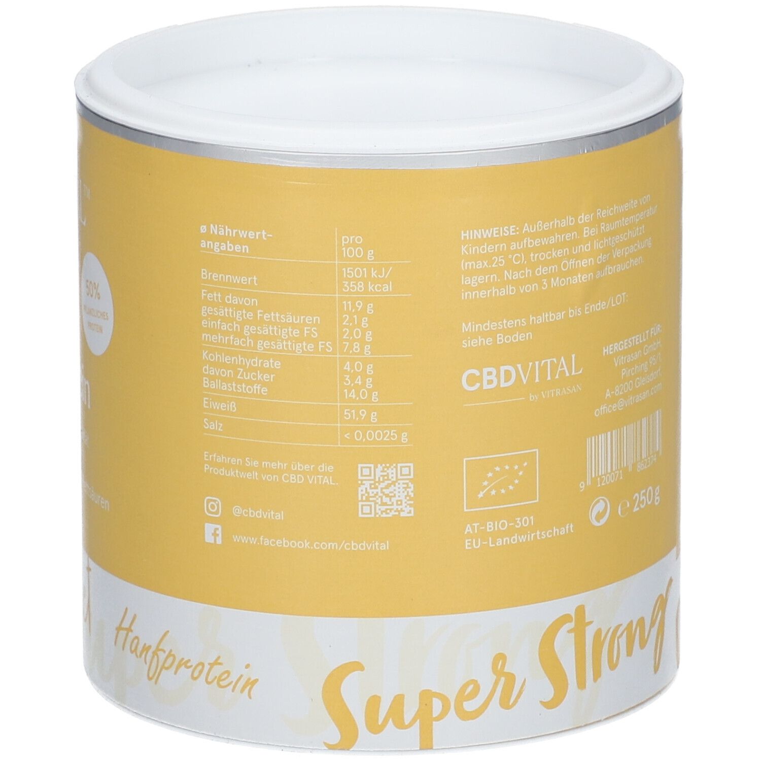 CBD VITAL Hanfprotein Super Strong Pulver