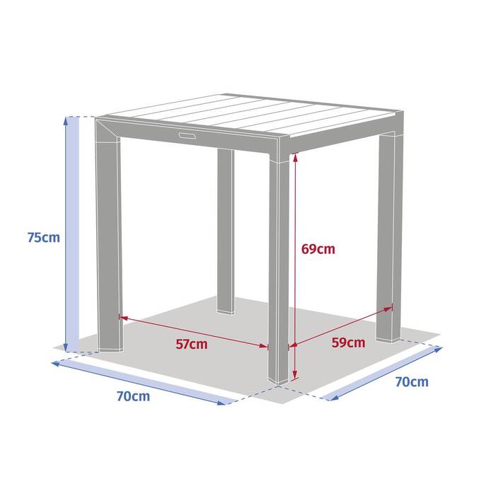 Table de jardin ÉVASION Effet bois Lin & Argile