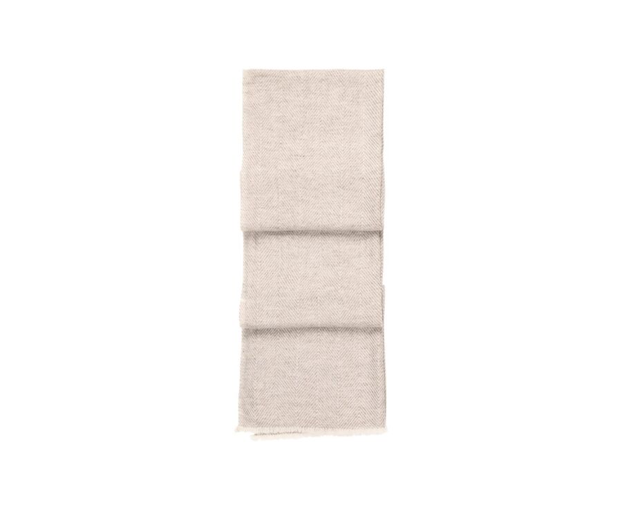 Écharpe Laine et Cachemire Beige Et Écru
