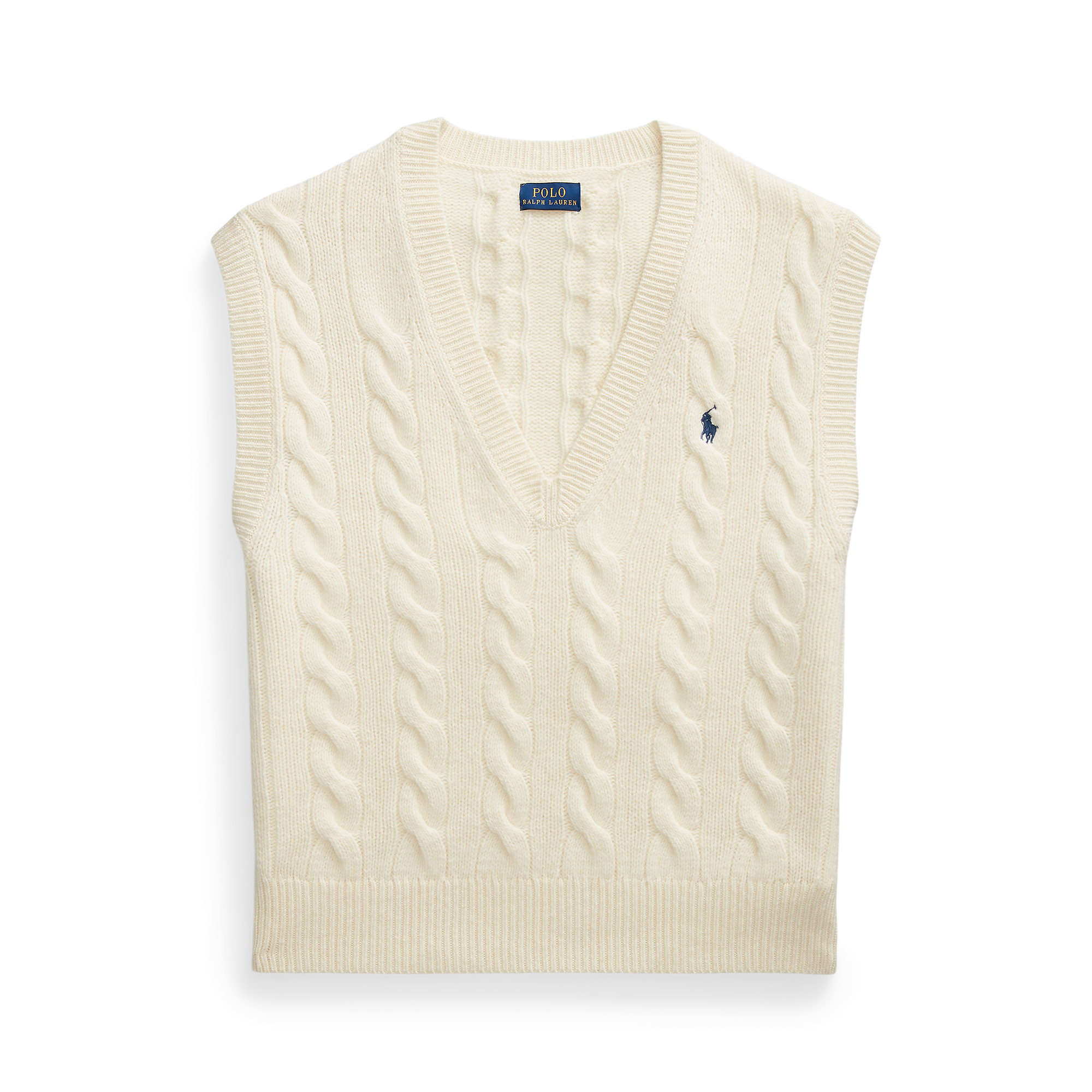 Pull droit col V en laine mélangée | Blanc