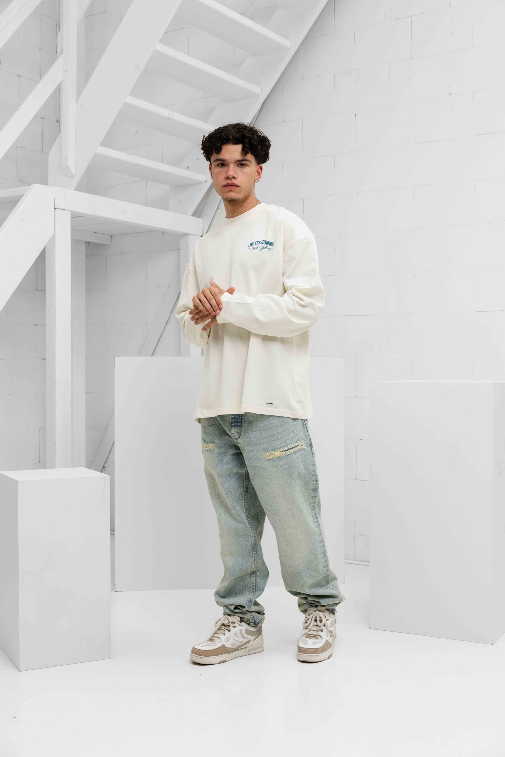 Croyez Art Gallery Longsleeve Heren Gebroken Wit