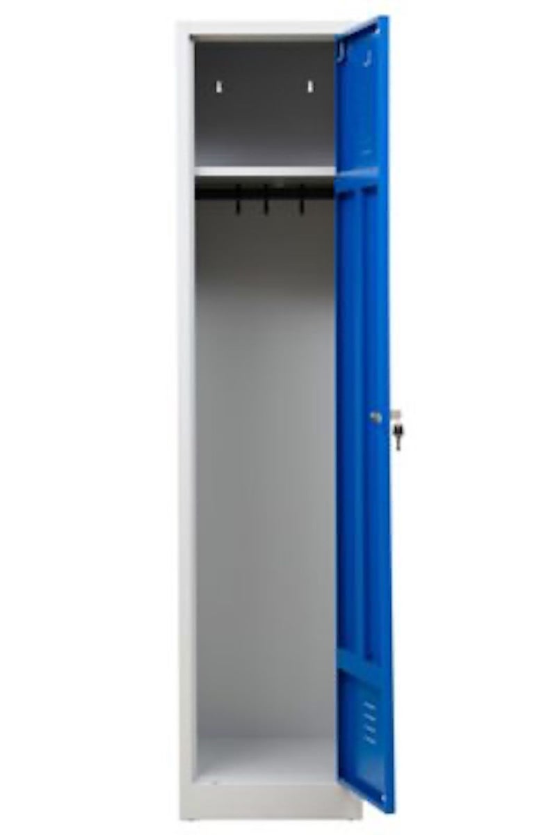 PROREGAL Garderobekast Camel 1 Compartiment HxBxD 180 x 41 x 50 cm Cilinderslot Grijsblauw