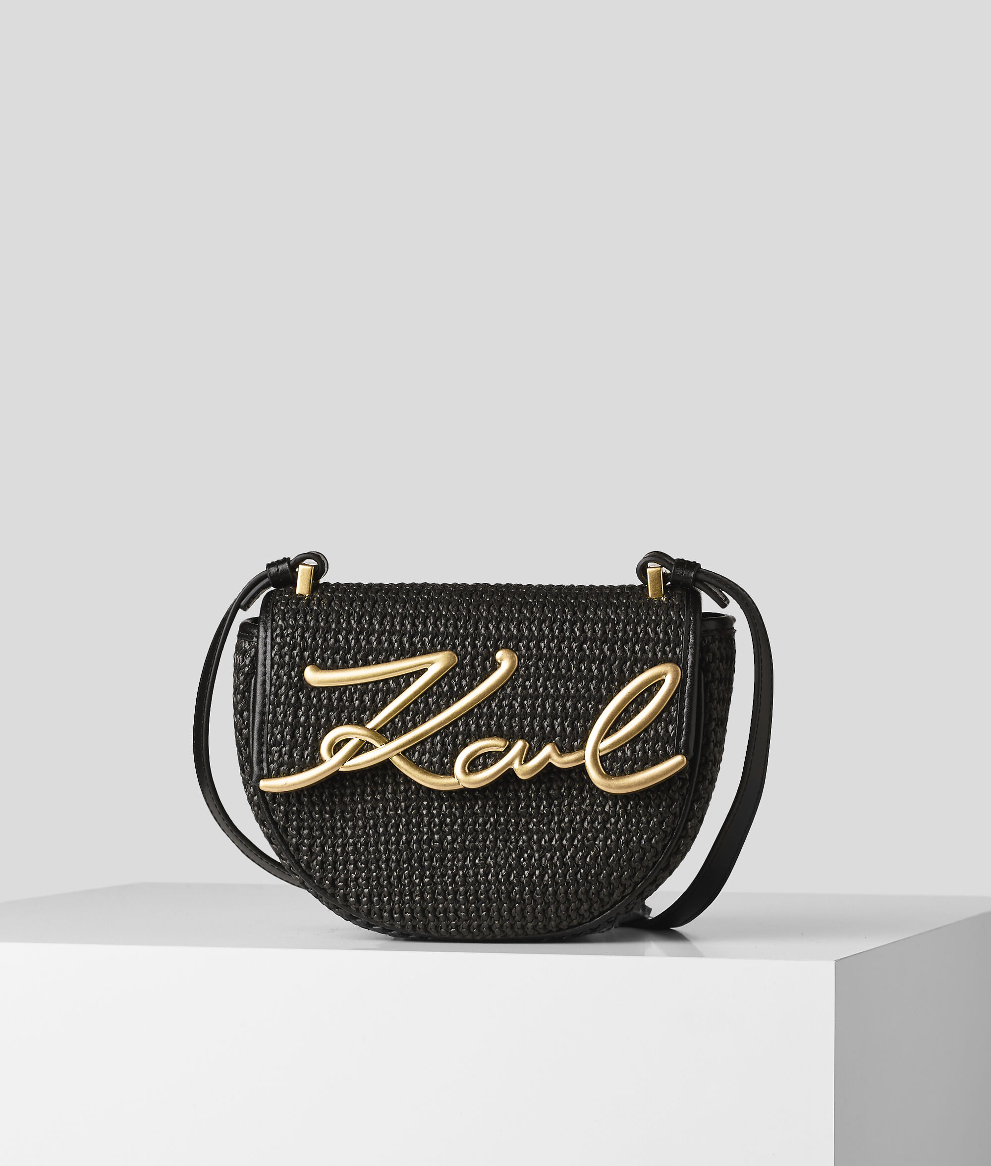 PETIT SAC SELLE K/SIGNATURE EN RAPHIA