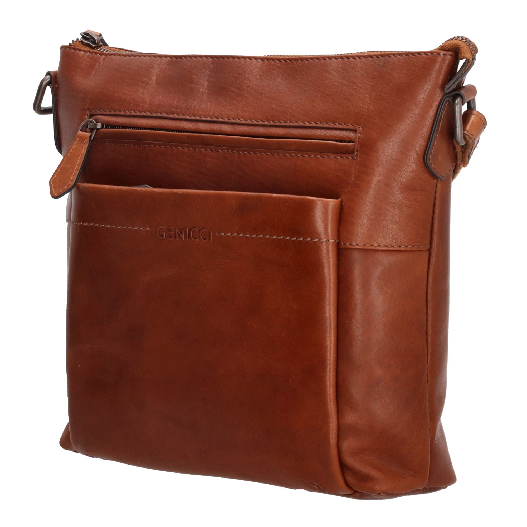 Genicci Noble Schoudertas Freud Cognac