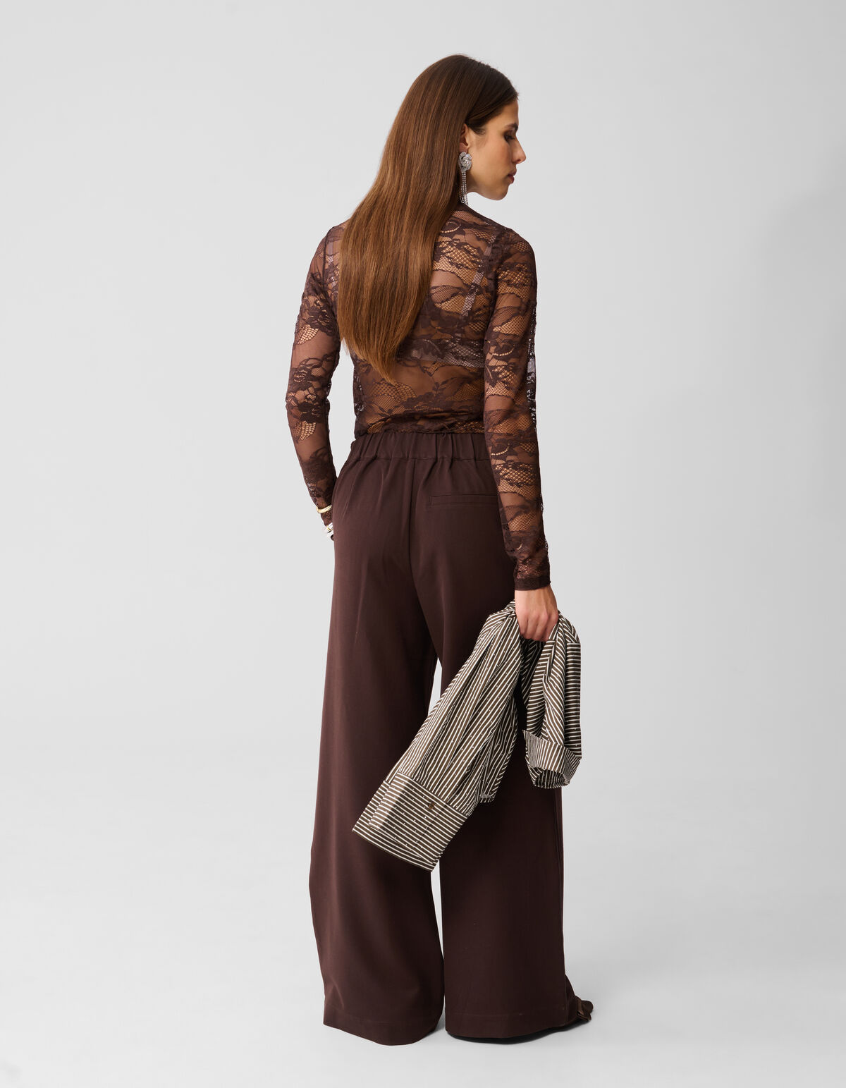 Wide Leg Broek Bruin