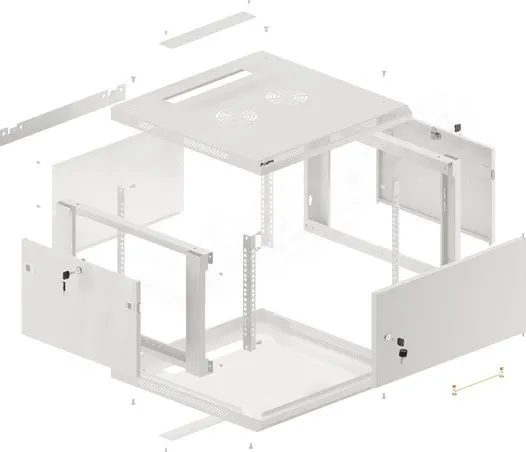 Lanberg WF01-6606-00S - Rack kabinet - vægmonterbar - grå, RAL 7035 - 6U - 19