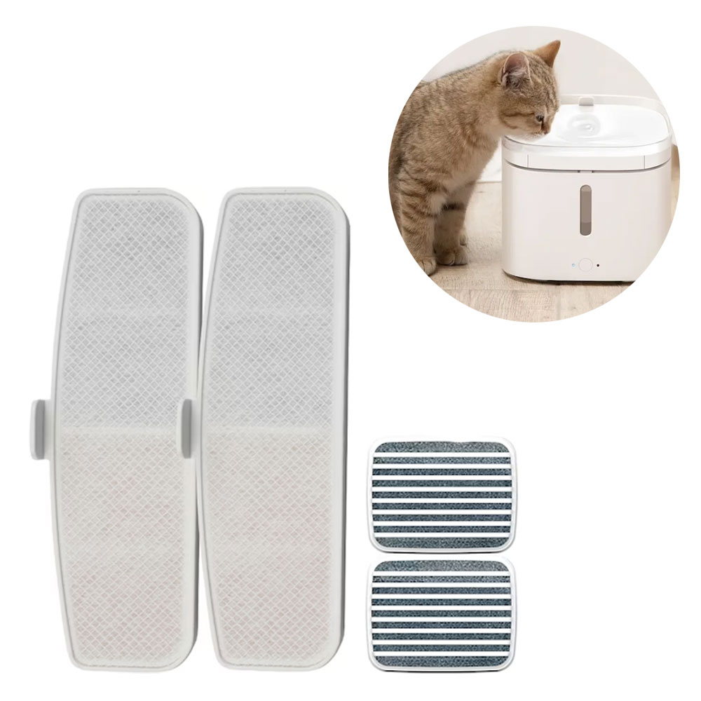 (2er Set) Smart Pet Fountain Ersatz Filter für Katzen Trinkbrunnen Wasserspender - Weiss