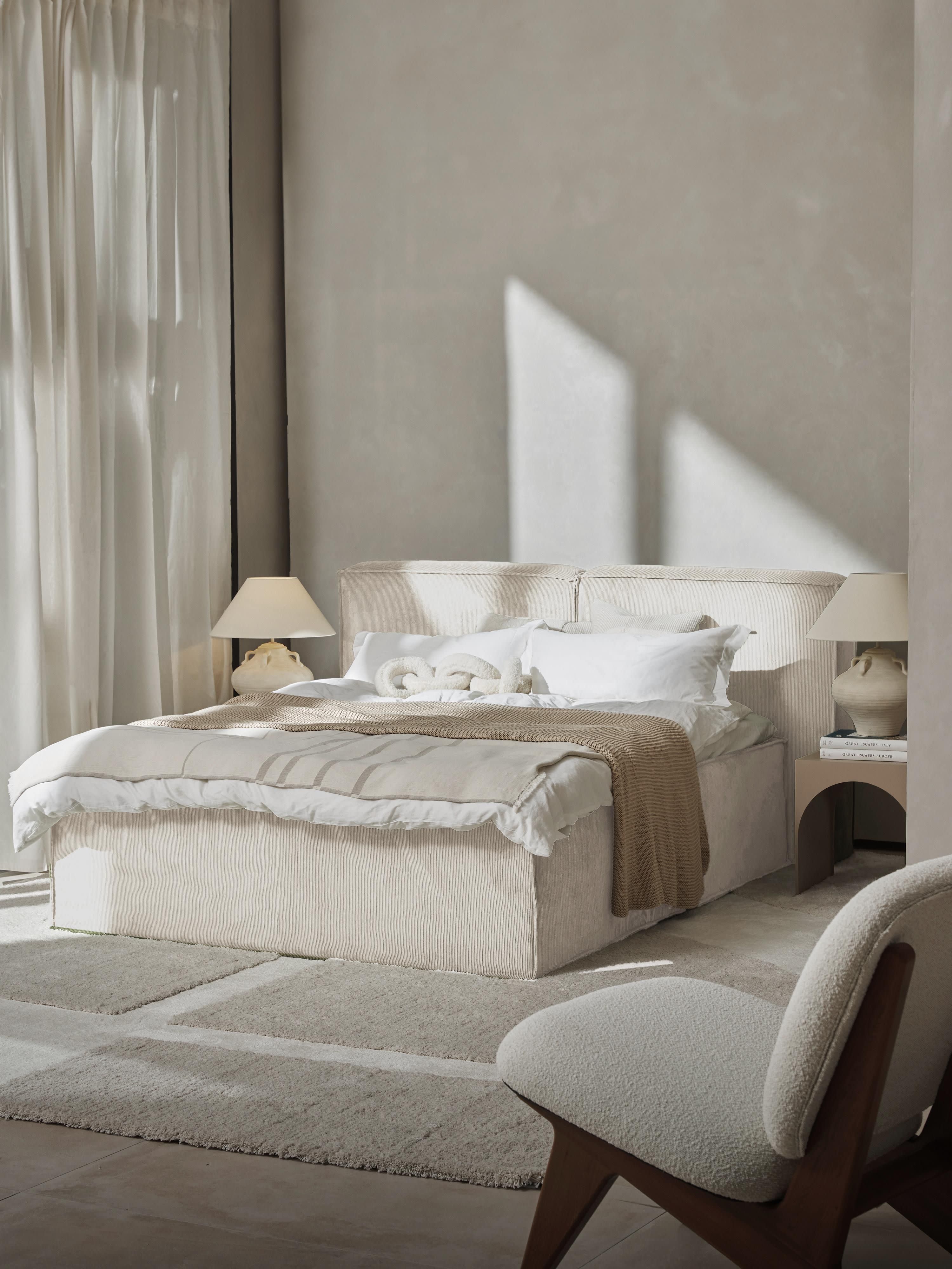 Corduroy boxspring bed Lennon