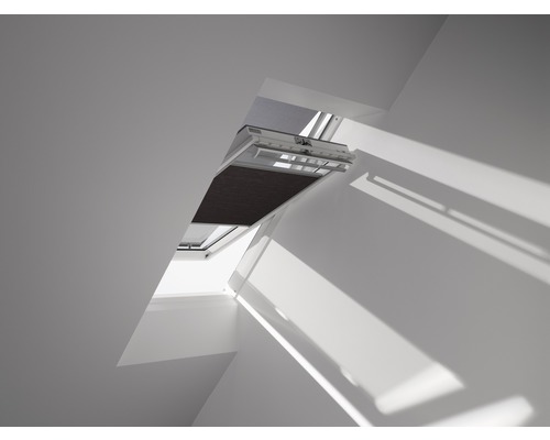 VELUX Advantage Set: Warmtewerend zonnescherm, transparant zwart, en honingraat plisségordijn, zwart, FOP C02 1047S