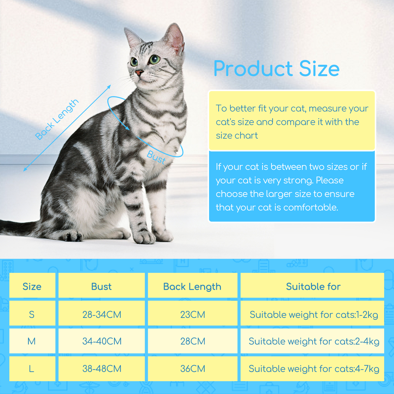 Nobleza - Colete de Recuperação para Cães e Gatos, Roupa de Recuperação Pós-Cirúrgica, Protetor de Ferida Abdominal, Colete de Recuperação Respirável para Gatos e Cães de Pequeno Porte (Azul, G)
