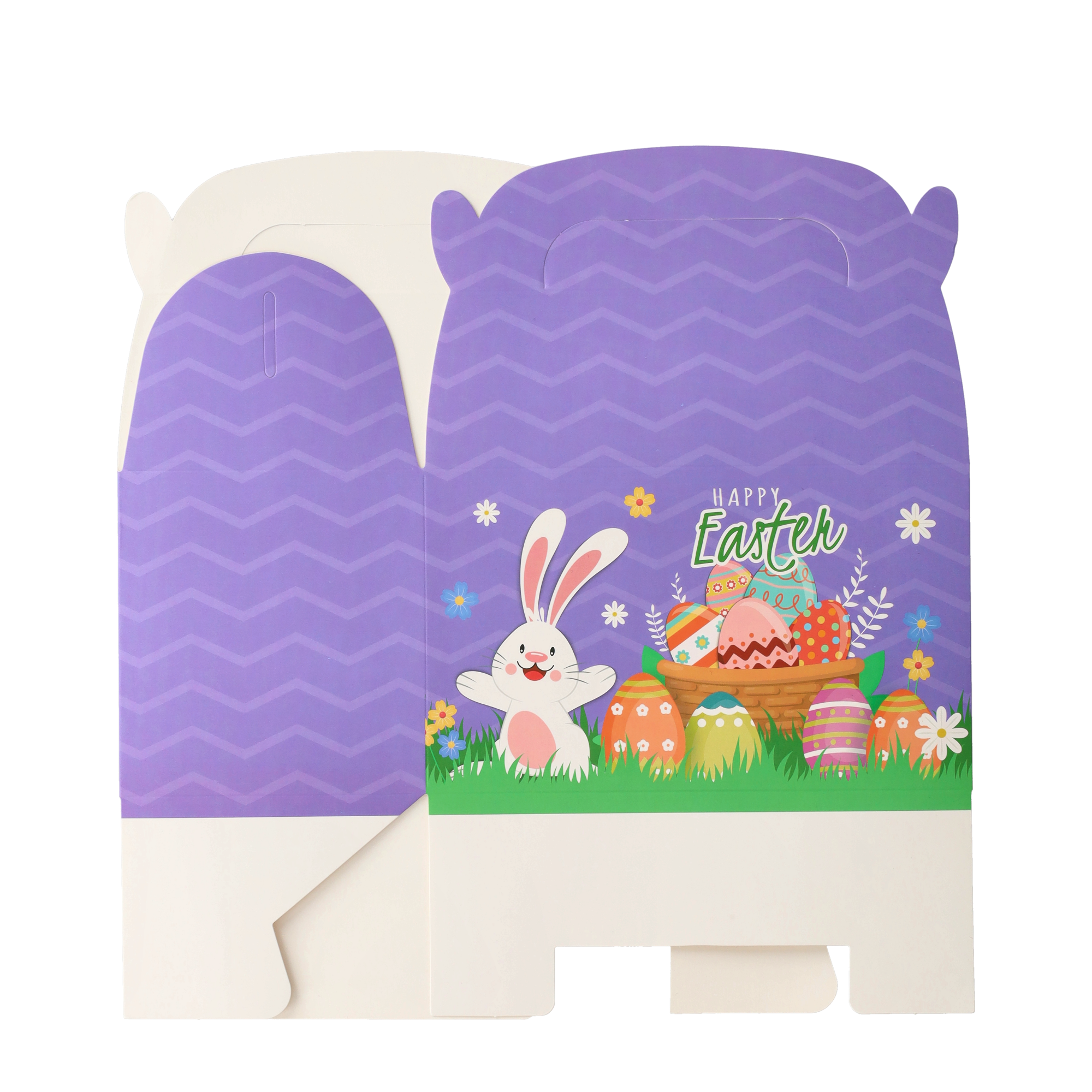 (16x9cm) Papier Osternest Kinder Osterhasen Tüte Candy Gift Box Geschenktasche Mitbringsel - Lila