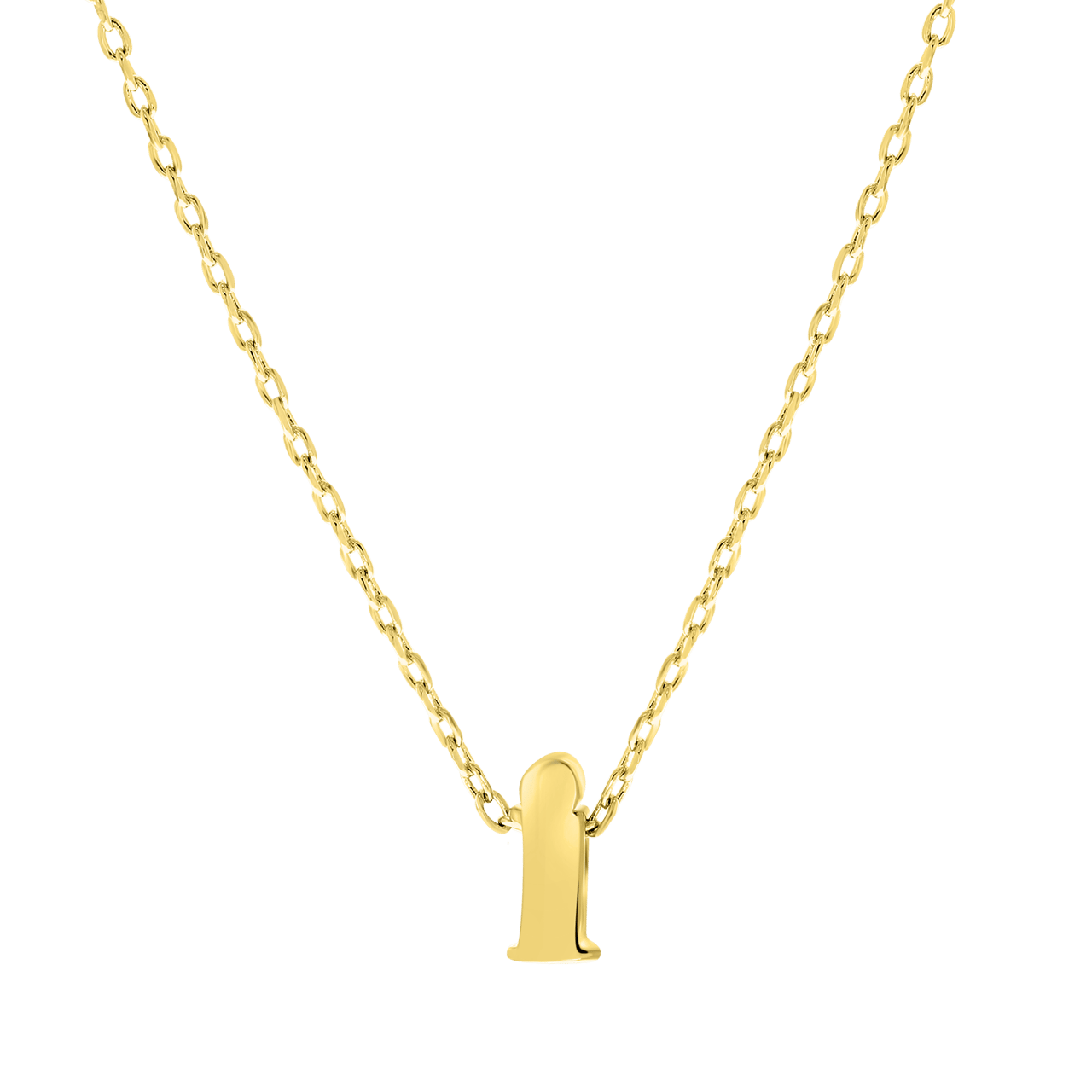 Stalen ketting goldplated met hanger letter