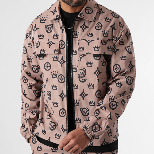 Ensemble Veste Zippée Et Pantalon Cargo Rush 0080 Beige