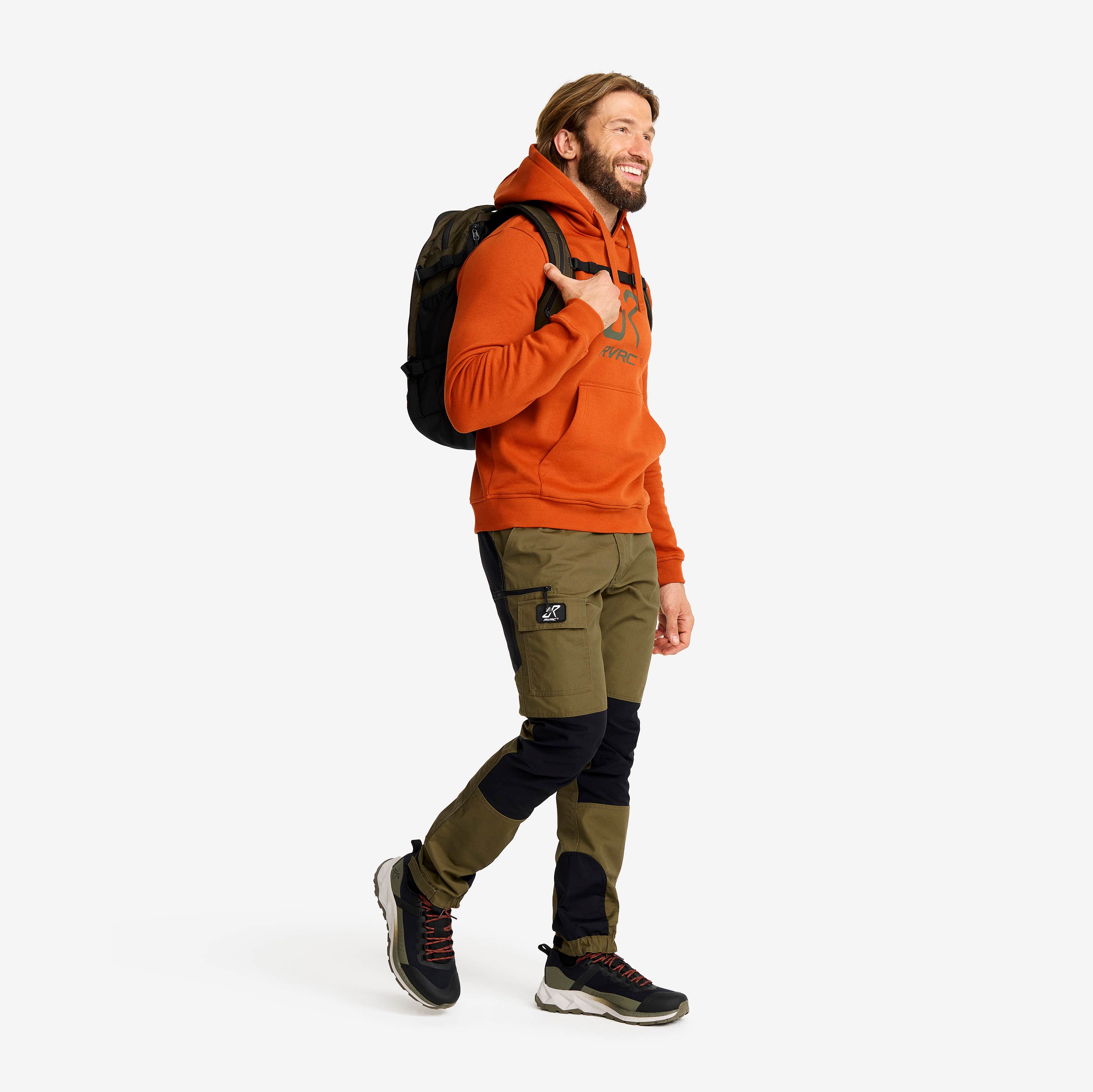RVRC Hoodie Herre Terracotta Brown/Forest Night