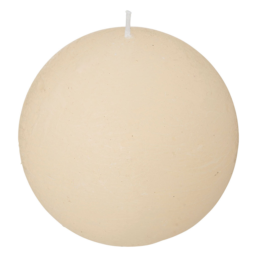 Bougie boule rustique ivoire D 10cm