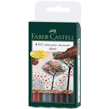 Faber-Castell Tuschestift PITT artist pen, BB, classic, 4er Etui