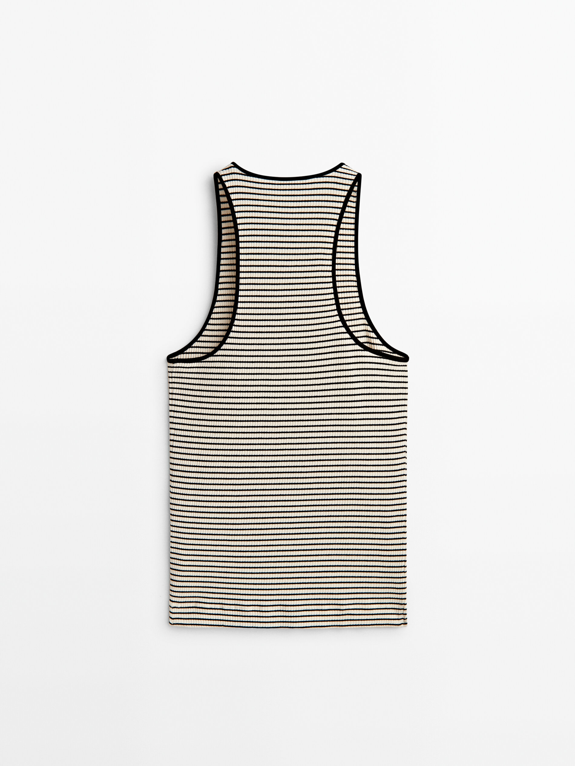 Camiseta rayas algodón sin mangas - RAW