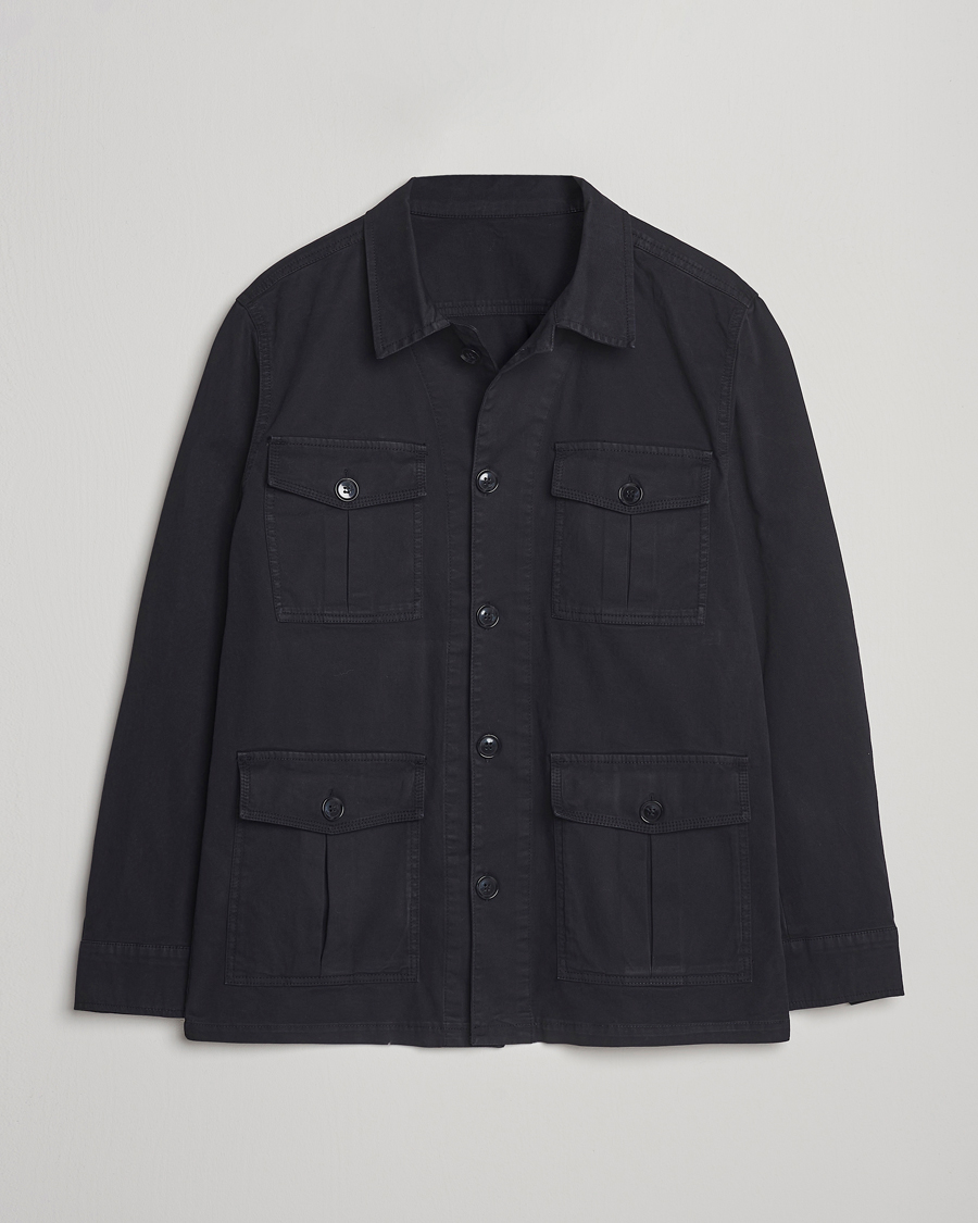 Oscar Jacobson Safari Shirt Jacket Black