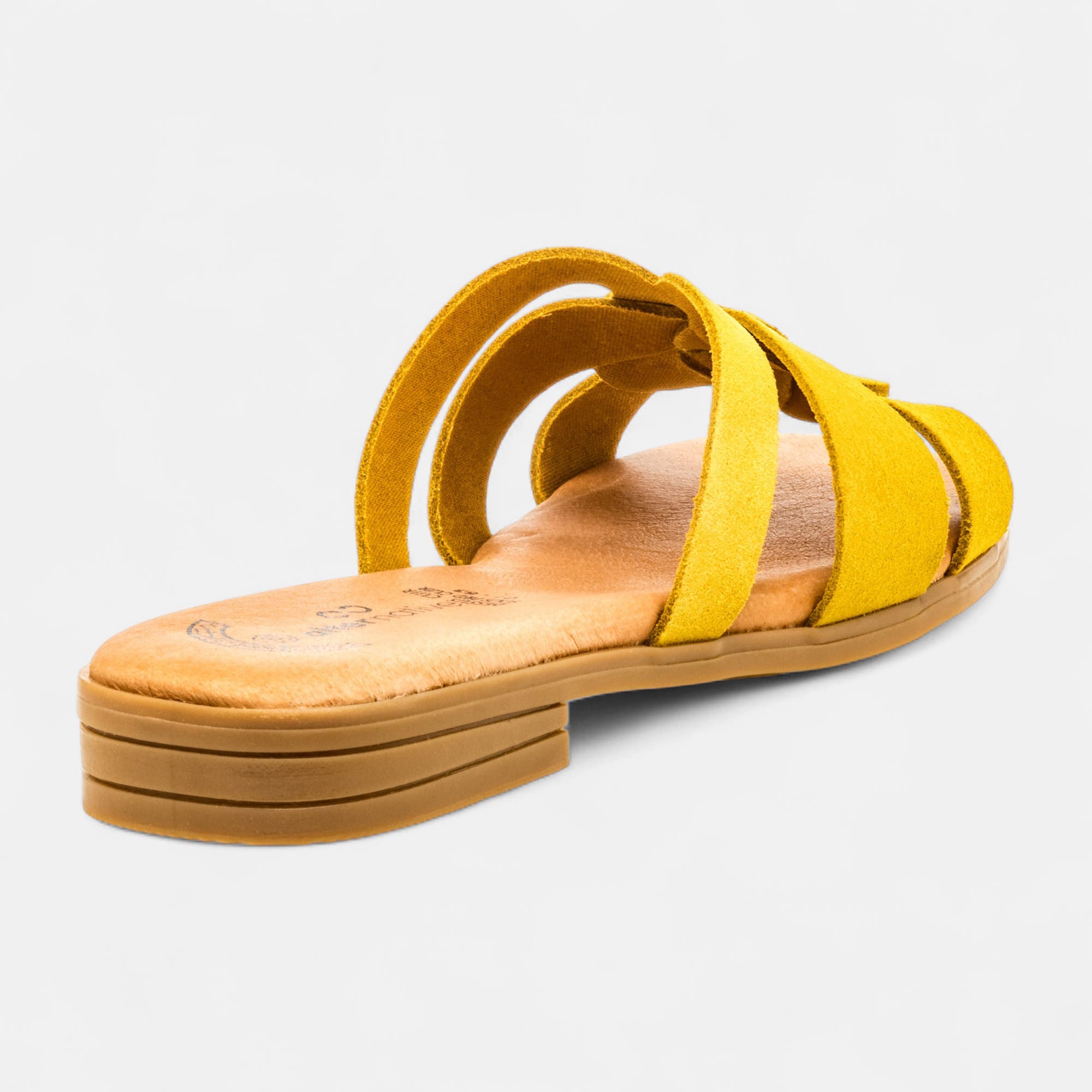 Mules Femme en cuir jaune