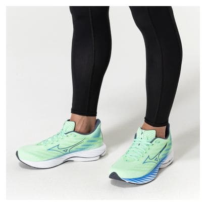Chaussures Running Mizuno Wave Rider 28 Vert/Bleu Homme