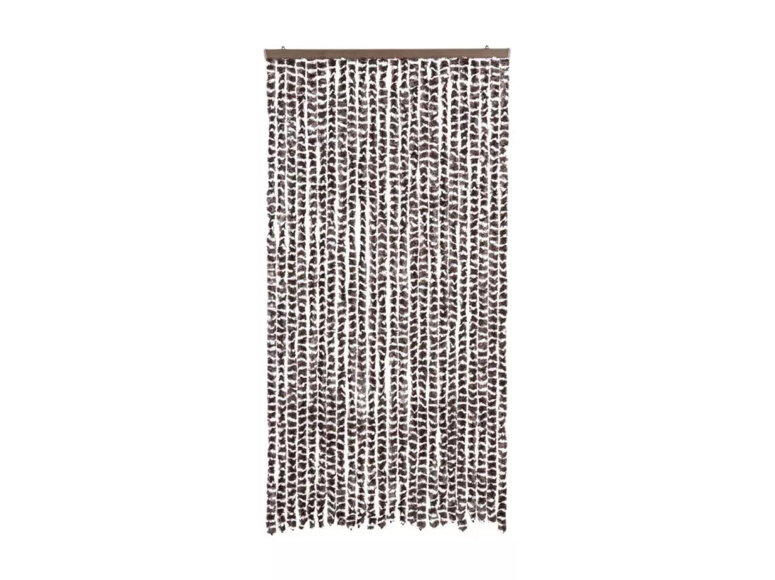 Rideau anti-mouches marron et blanc 100x200 cm chenille