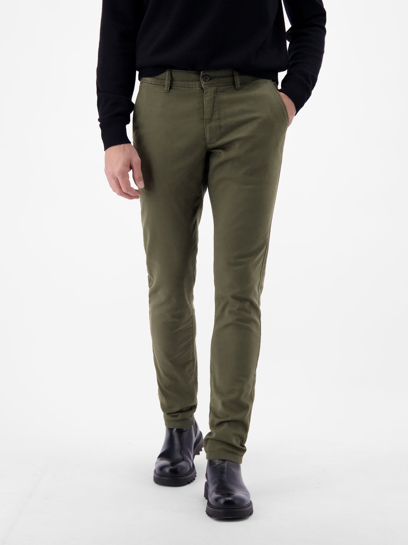 Chino mit Microstruktur, SLIM FIT