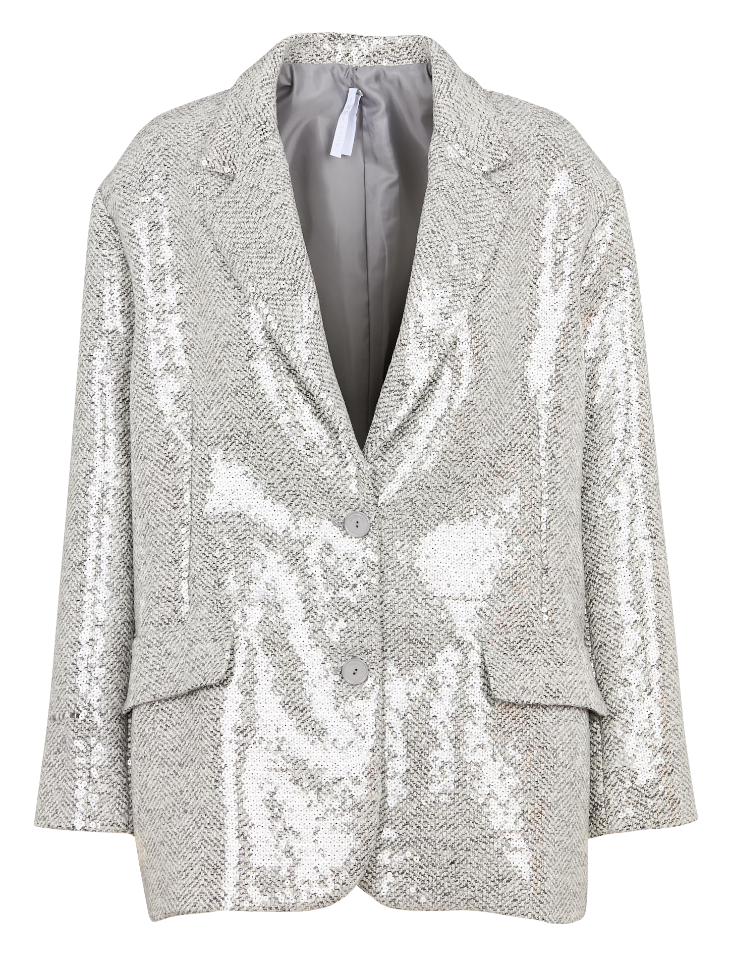 Veste de tailleur à sequins| Gris