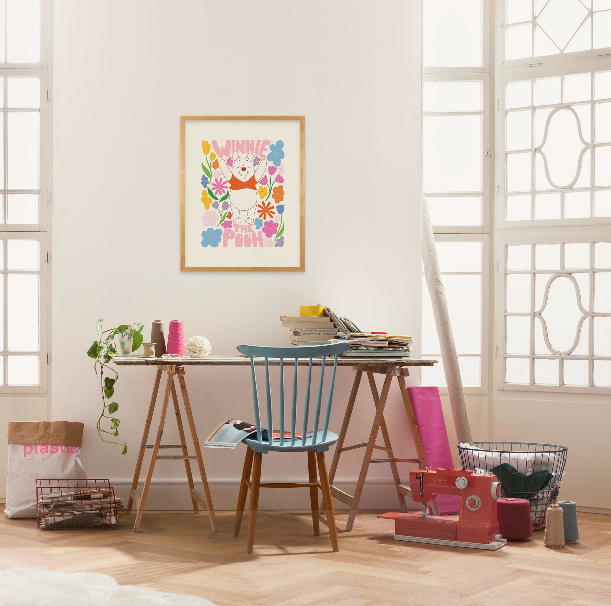 Komar Wandbild »Disney Winnie the Pooh Happy Botanical« Disney Set, 1 Stk. tlg. 50 x 70 cm (Breite x Höhe) - Kinderzimmer, Dekoration