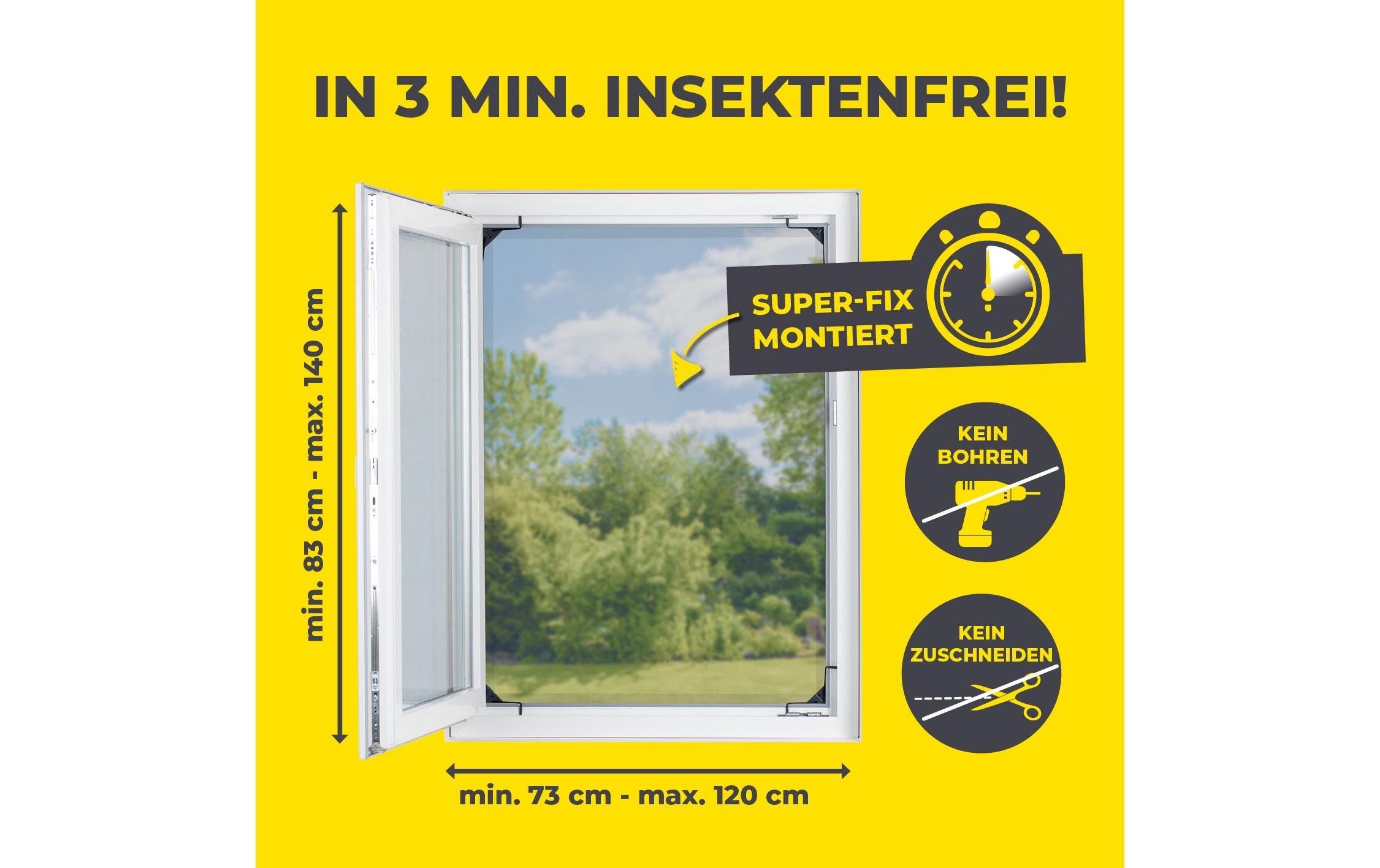 EASYmaxx Insektenschutz-Fensterrahmen »Anthrazit« 1 Stk. tlg.
